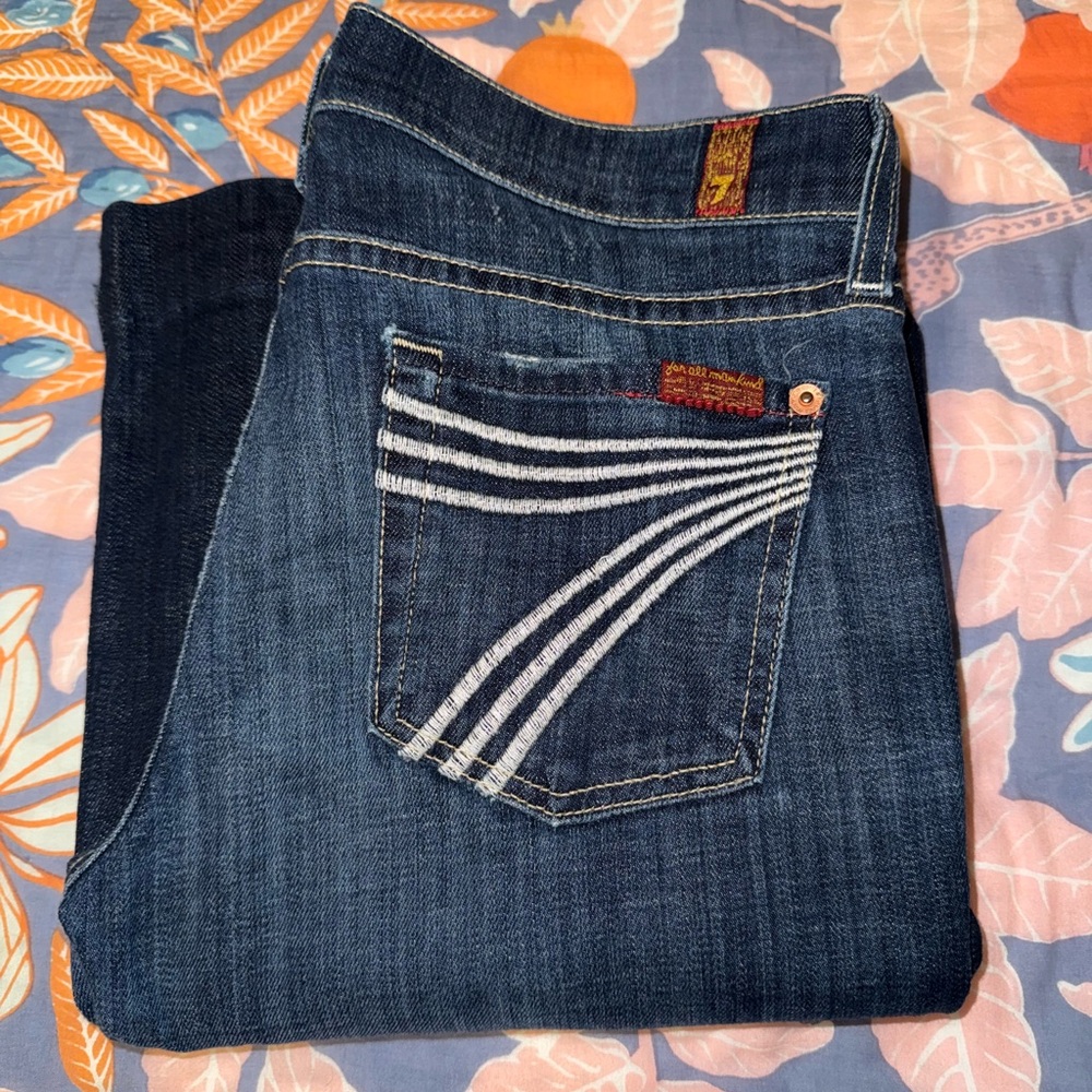 7 For All Mankind Dark Blue Boot Cut Jeans